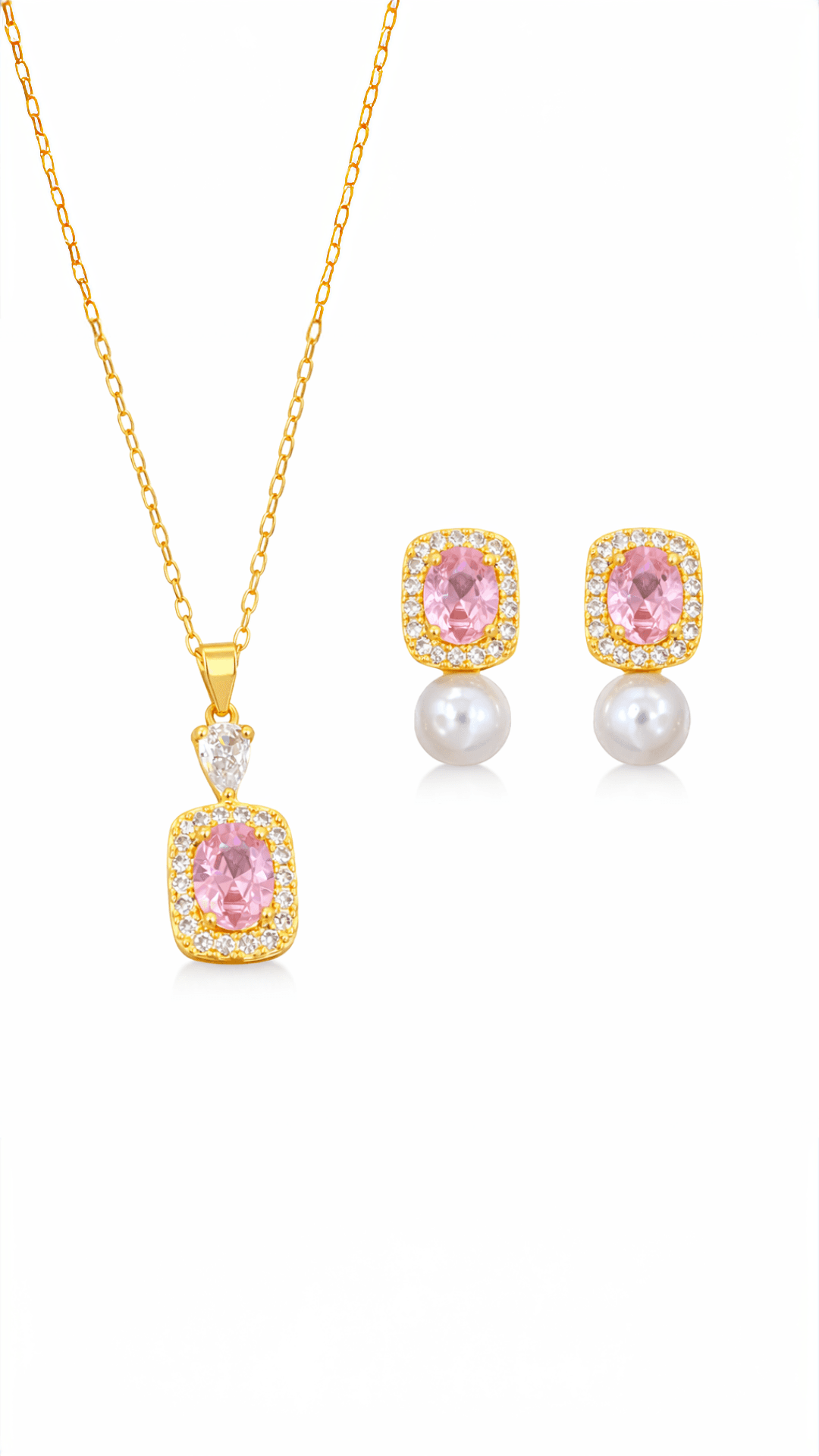 Suhira Blush Pearl Elegance Pendant Set