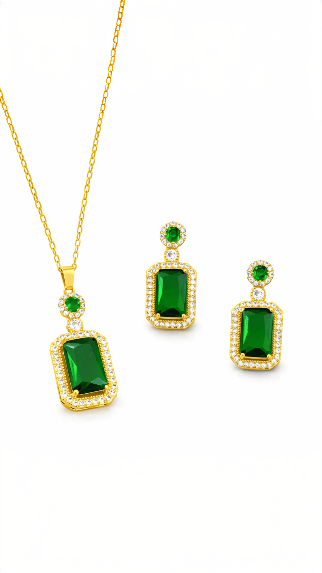 Suhira Emerald Royale Crystal Pendant Set