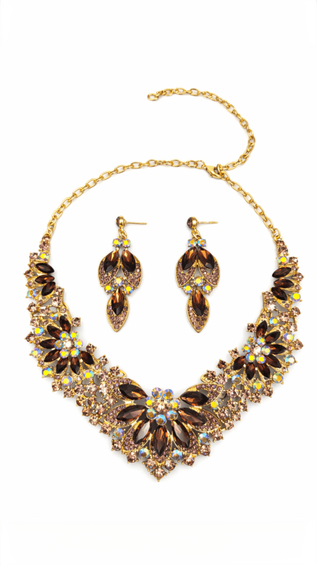 Suhira Mocha Glam Bloom Necklace Set