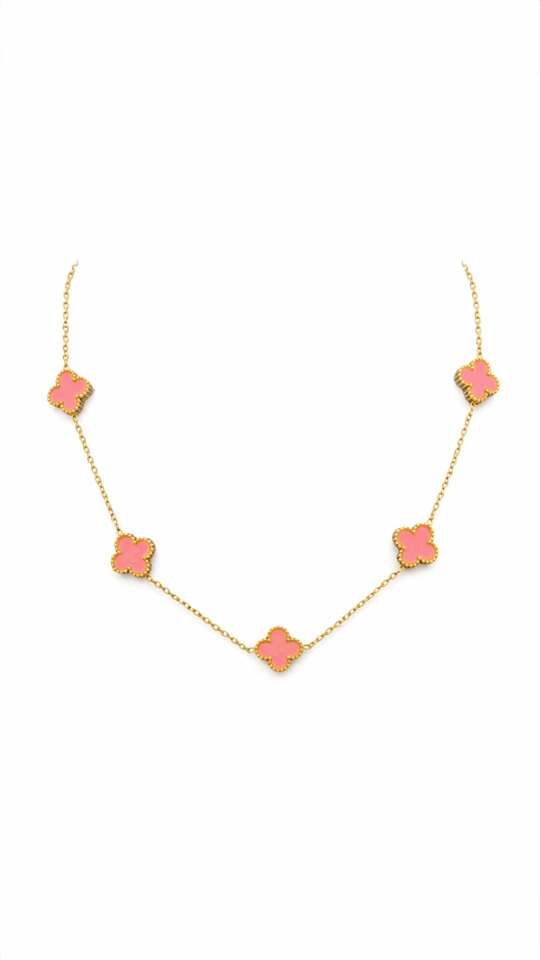 Suhira Pink Clover Charm Necklace