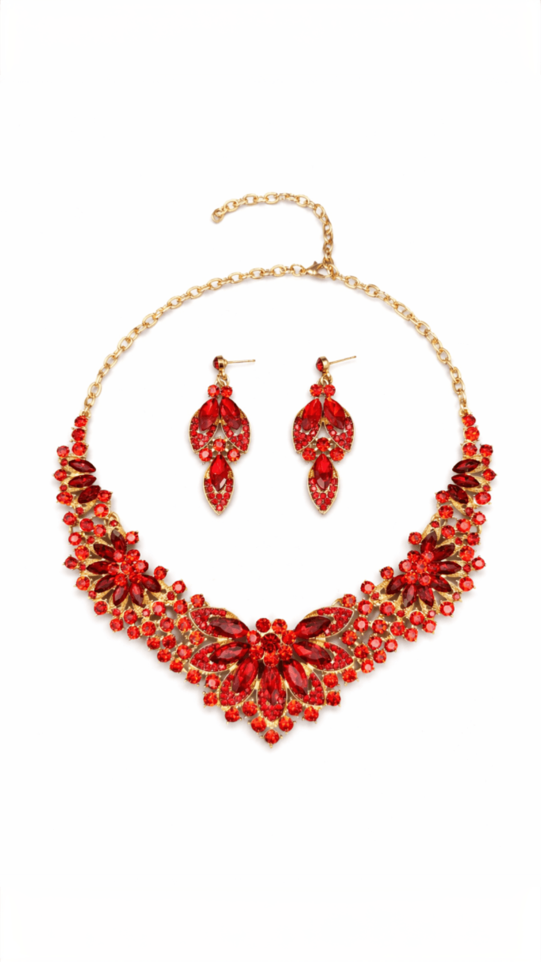 Suhira Ruby Radiance Bloom Necklace Set